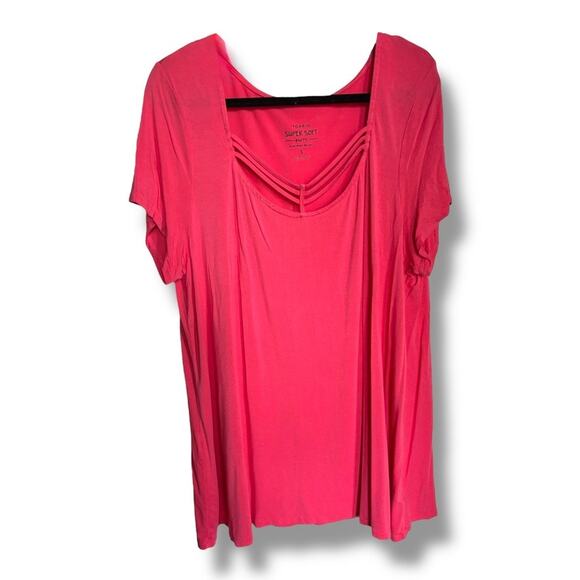 Torrid Knit Womens Super Soft Coral Top Scoop Neck Straps Size 3‎ 3X - Picture 1 of 4